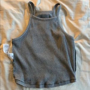 High neck cropped tank